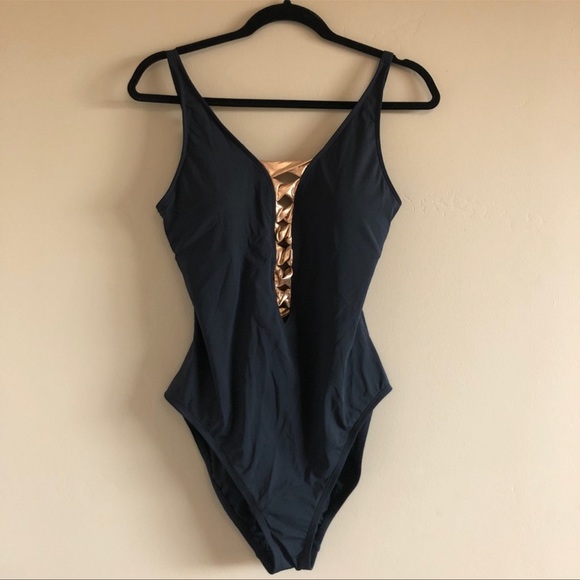 Bleu Rod Beattie Swim Bleu Rod Beattie Black Rose Gold Twisted